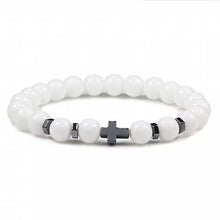 Stone Cross Beaded Bracelet