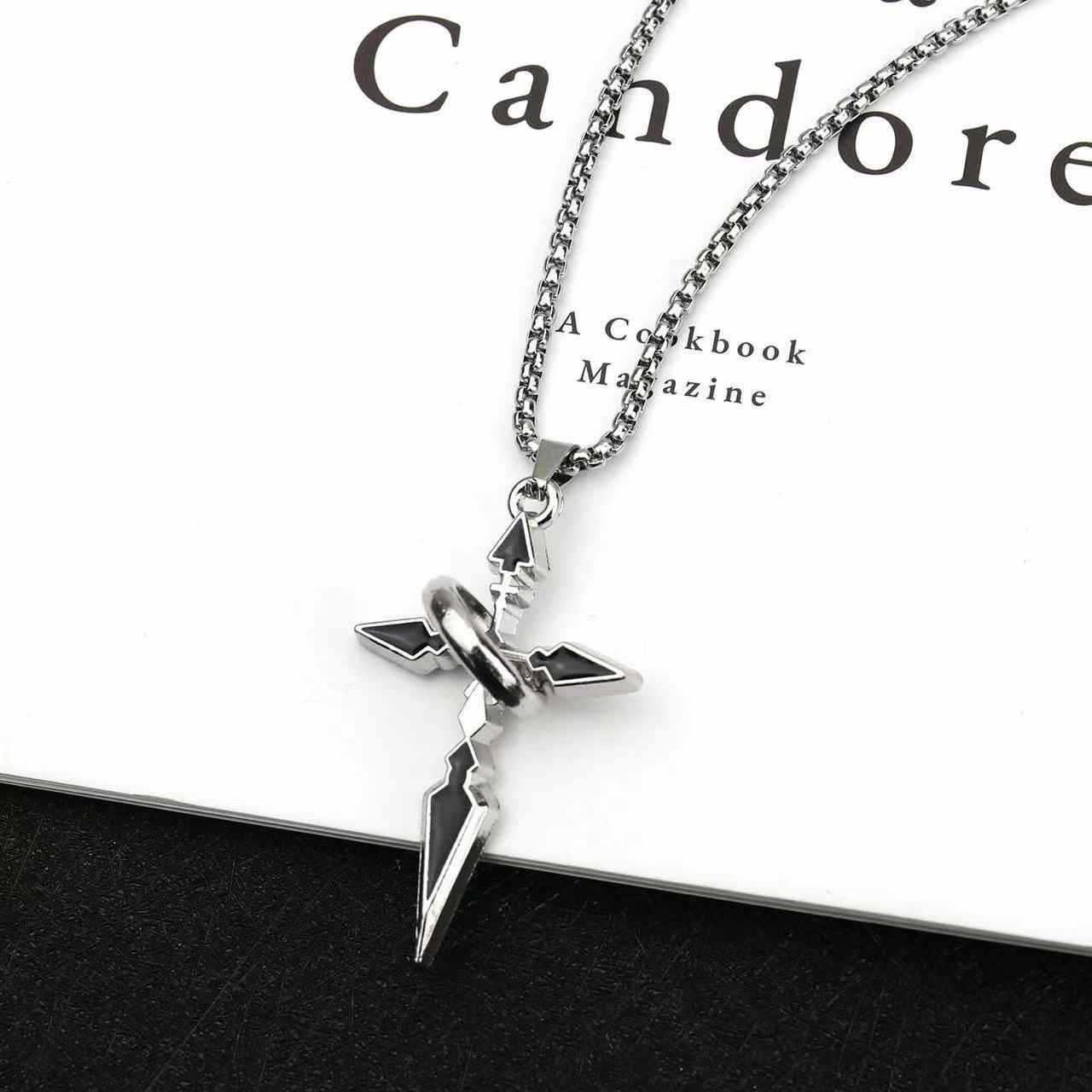 Minimalist Hip Hop Ring Cross Pendant Necklace