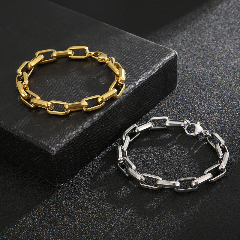 Men's Titanium Steel Diamond Chain Bracelet